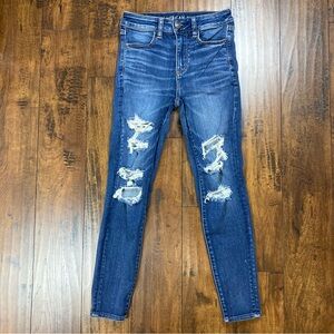 AMERICAN EAGLE Women’s Jeans Stretch Hi-Rise Jegging Med Wash Sz 4 Short